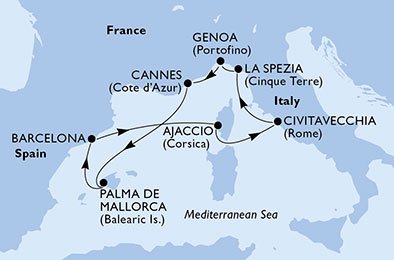 Francia, España, Italia