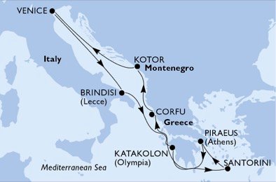 Italia, Grecia, Montenegro
