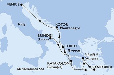 Italia, Grecia, Montenegro