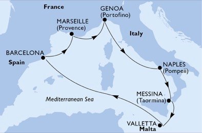 Italia, Malta, España, Francia