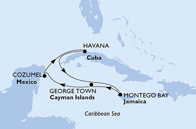 Cuba, Jamaica, Gran Caimán, México