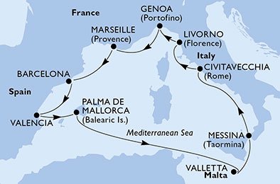 Italia, Francia, España, Malta