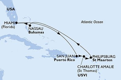 Estados Unidos, Puerto Rico, Islas Vírgenes (Estadounidenses), St. Maarten, Bahamas