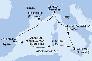 Italia, España, Francia