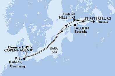 Dinamarca, Finlandia, Rusia, Estonia, Alemania