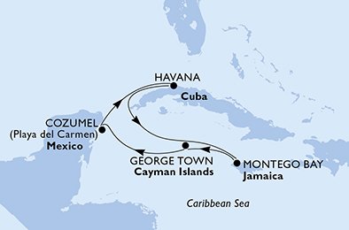 México, Cuba, Jamaica, Gran Caimán