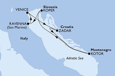 Italia, Croacia, Montenegro, Eslovenia