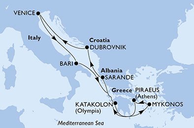 Italia, Grecia, Albania, Croacia
