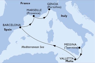 Italia, Malta, España, Francia