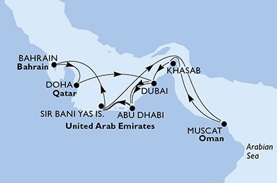 Emiratos Árabes Unidos, Bahréin, Qatar, Omán
