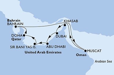 Emiratos Árabes Unidos, Qatar, Bahréin, Omán