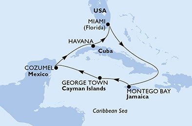 Estados Unidos, Jamaica, Gran Caimán, México, Cuba