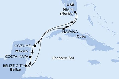 Estados Unidos, Belice, México, Cuba