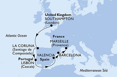 Francia, España, Portugal, Francia
