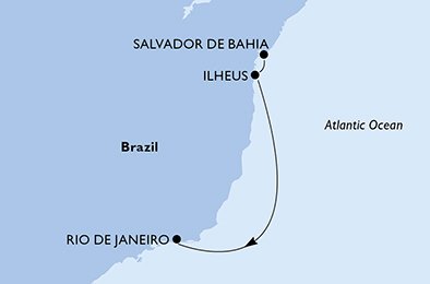 Salvador de Bahía , Ilhéus, Río de Janeiro