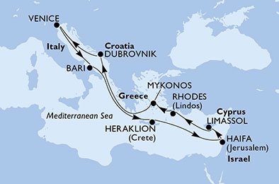 Italia, Grecia, Israel, Chipre, Croacia