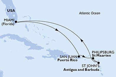 Estados Unidos, Puerto Rico, St. Maarten, Antigua y Barbuda