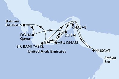 Emiratos Árabes Unidos, Omán, Bahréin, Qatar