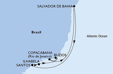 Santos, Ilhabela, Buzios, Copacabana, Salvador de Bahía , Santos