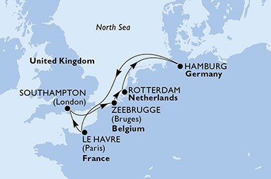 Francia, Bélgica, Holanda, Alemania, Francia