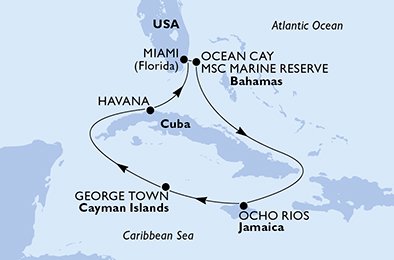 Estados Unidos, Bahamas, Jamaica, Gran Caimán, Cuba