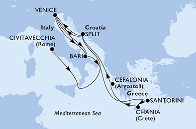 Italia, Croacia, Grecia