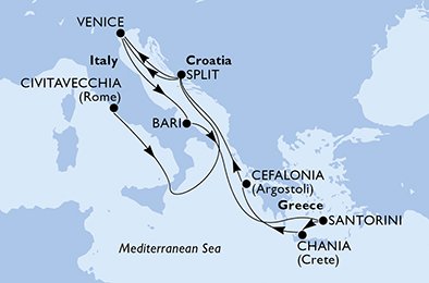 Italia, Croacia, Grecia