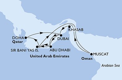 Dubai,Abu Dhabi,Sir Bani Yas Is,Muscat,Khasab,Dubai,Dubai,Abu Dhabi,Sir Bani Yas Is,Doha,Doha,Dubai,Dubai