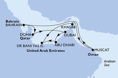Emiratos Árabes Unidos, Omán, Bahréin, Qatar