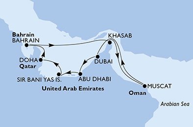 Emiratos Árabes Unidos, Qatar, Bahréin, Omán
